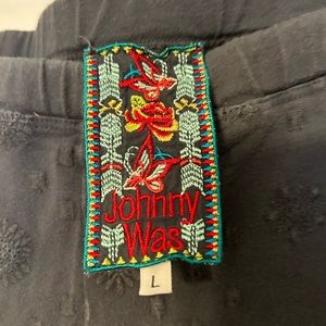 JOHNNY WAS embroidered leggings - greyish blue/Chambray-esque color